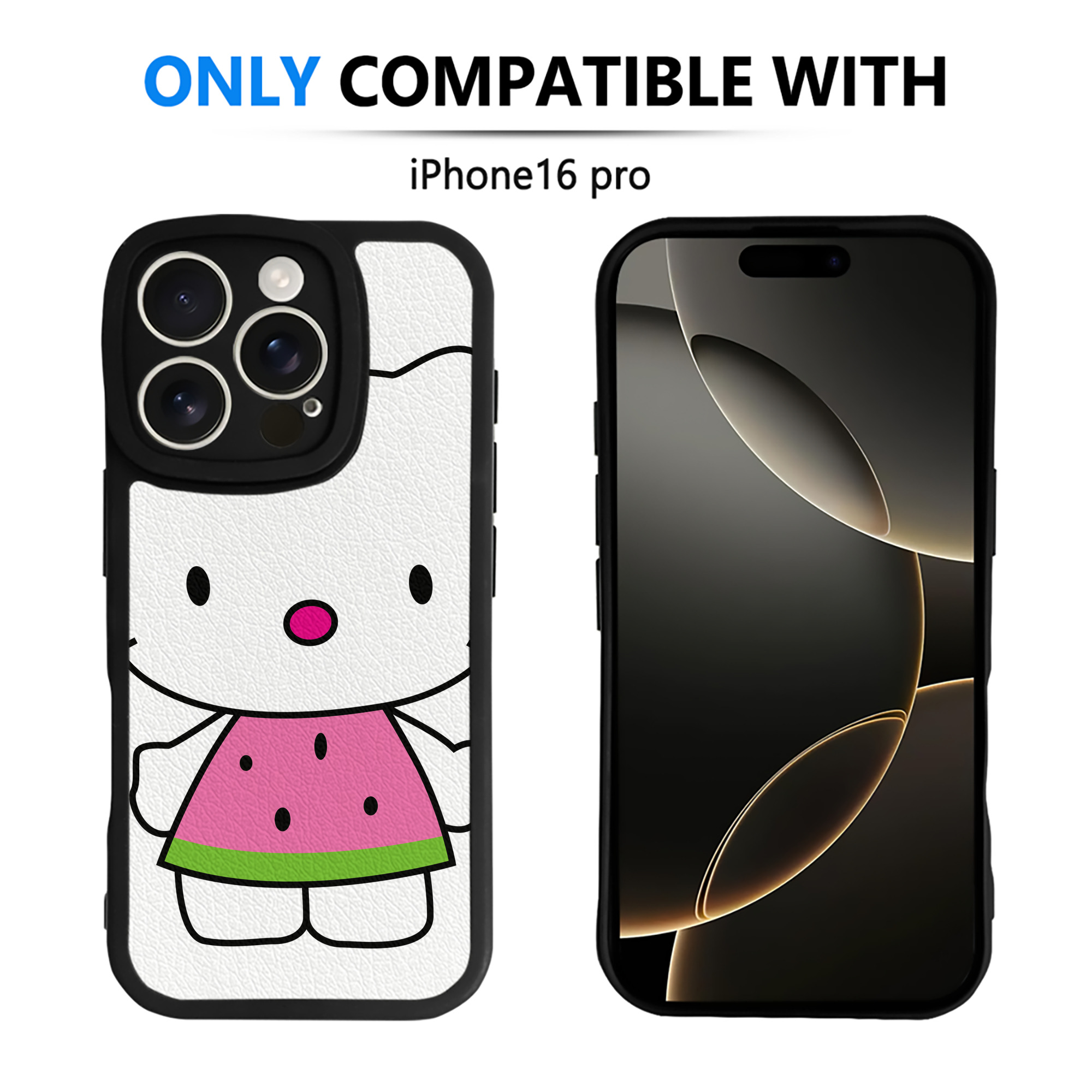 （画像用） Hello Kitty ハローキティ 【iPhone 16シリーズ対応】シリコンスマホケース（レザー調） 材質：シリコン